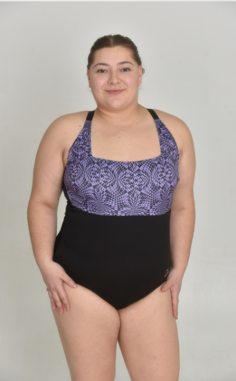Buen Nado 373A — Printed Square-Neck One-Piece