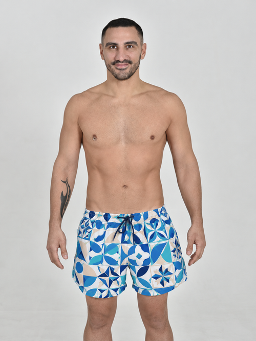Buen Nado Men's Swim Shorts – Blue Mosque front view