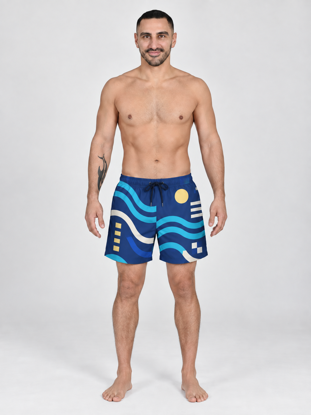 Buen Nado Men's Swim Shorts – Mediterranean Signal front view